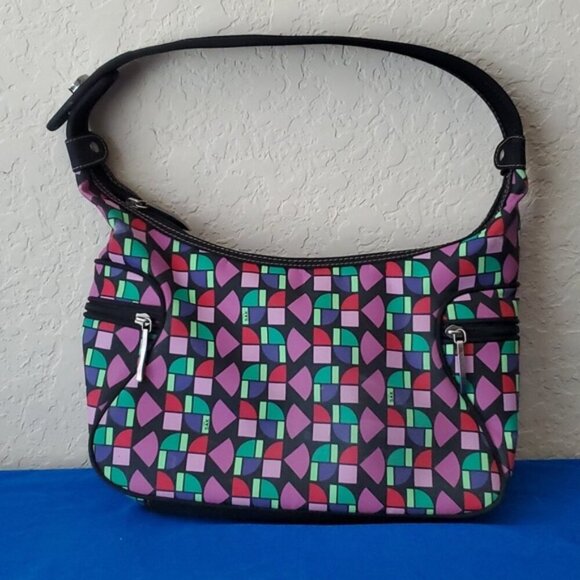 The Sak Multi-colored One shoulder strap Geometric print fun funky shoulder bag - Picture 1 of 11